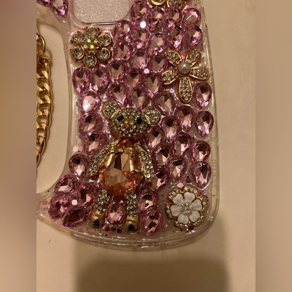 iPhone 13 Full Pink Diamond Rhinestones Bag Style Phone Case NWT - Picture 7 of 7